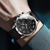 OLEVS Men's Watch, Black, Stylish, Waterproof, Luminous Watch, Cool, Black Leather Strap, Analog Quartz, Business Arm Watch for Men, Popular Fashion,