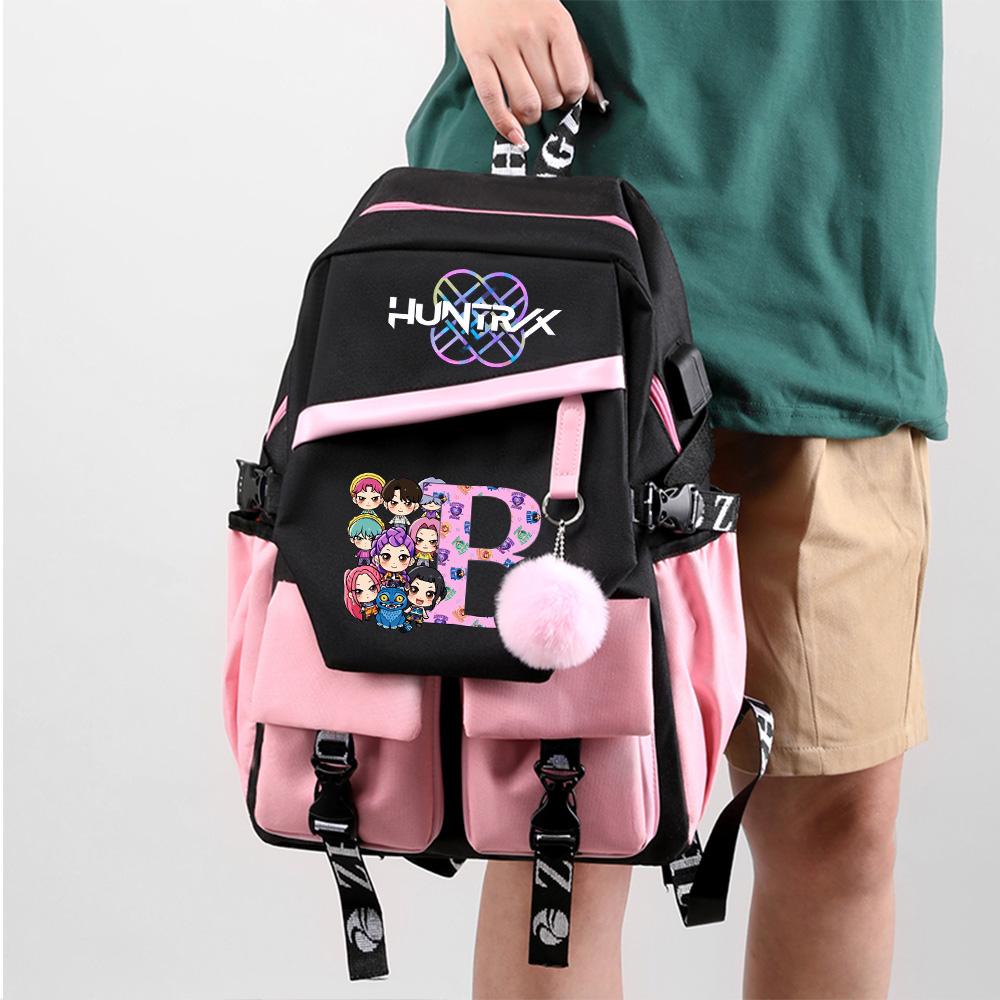 26 English Letter K-pop Demon Hunters Printed Large Capacity Backpack for Teenger Student Girl Boy Schoolbag Bookbag Women Waterproof Travel Bag