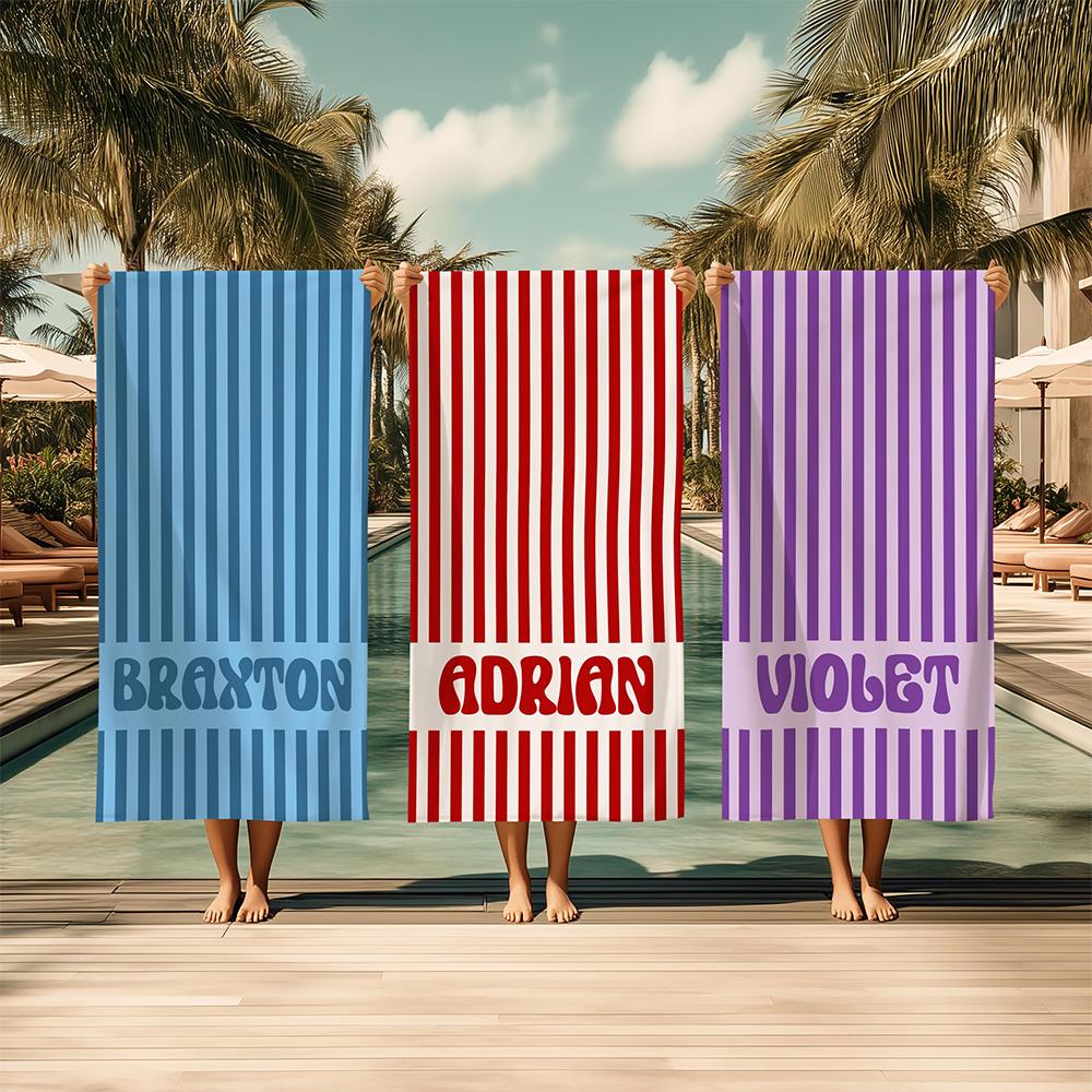 Personalized Beach Towel Custom Name/Logo Microfiber Towel Thin Quick Dry Absorbent for Beach Swimming Yoga Bath Sports