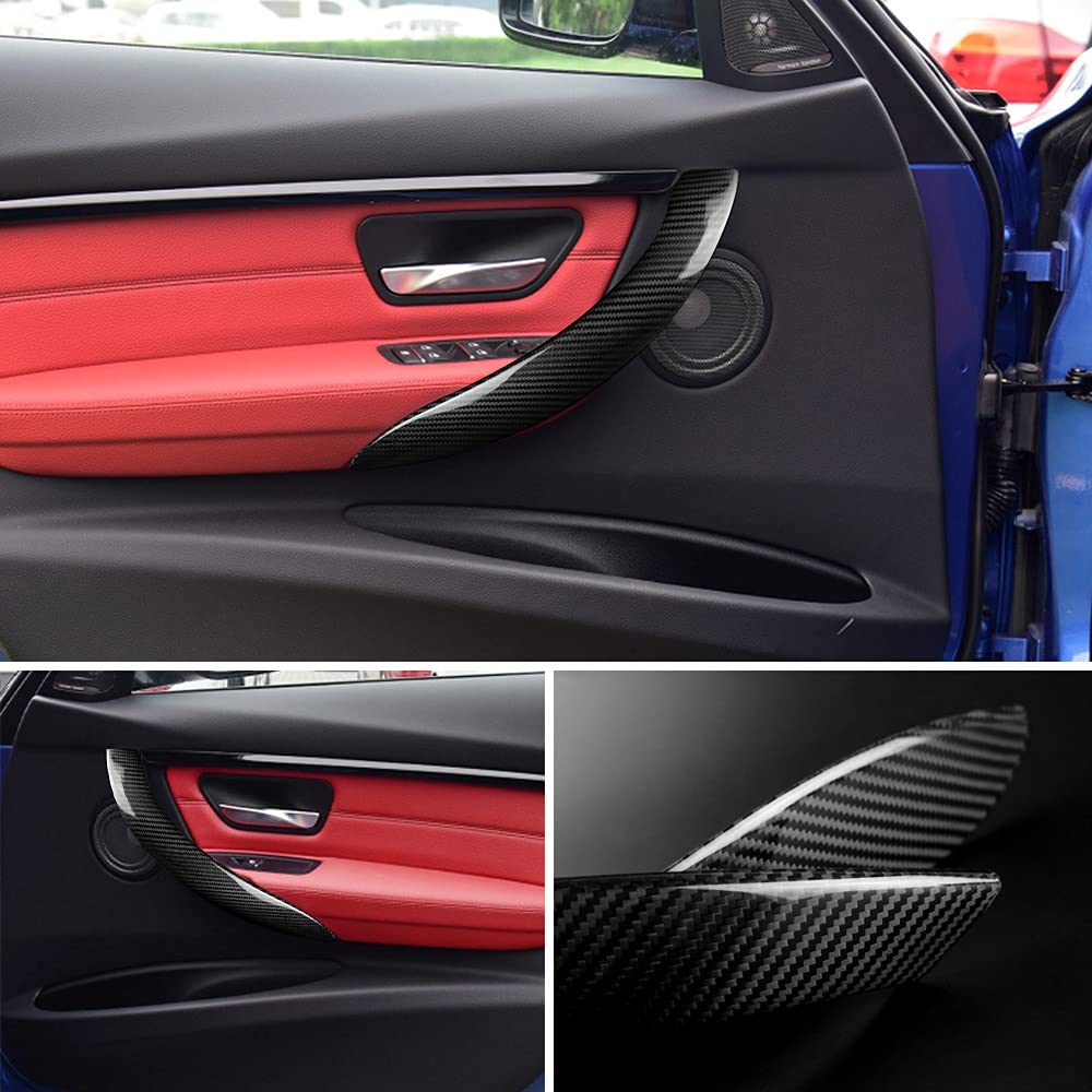 AIRSPEED Hard Carbon Fiber Door Handle Covers for BMW and These Stylish Interior Door Handle Covers and Protectors Are Perfect for Customizing Your