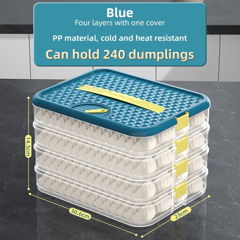 

4-слойный пищевой контейнер для хранения пельменей, герметичный, замороженный, штабелируемый, пластиковый контейнер для печенья с записью даты