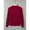 Women'S Elegant Sweater with Lace Detail - Mandarin Collar, Geometric Pattern, Fall/Winter StyleSweater Top