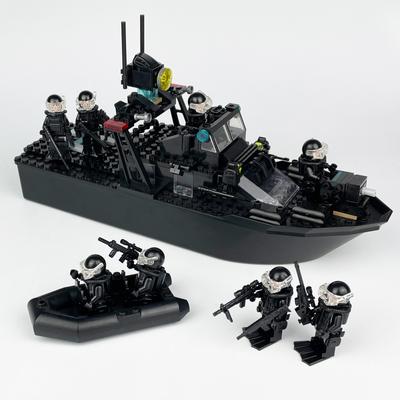 X003 Spezialpolizeischiff Kleinpartikel Black Eagle Patrouillenschiff Marine Kinderbausteine Spielzeug