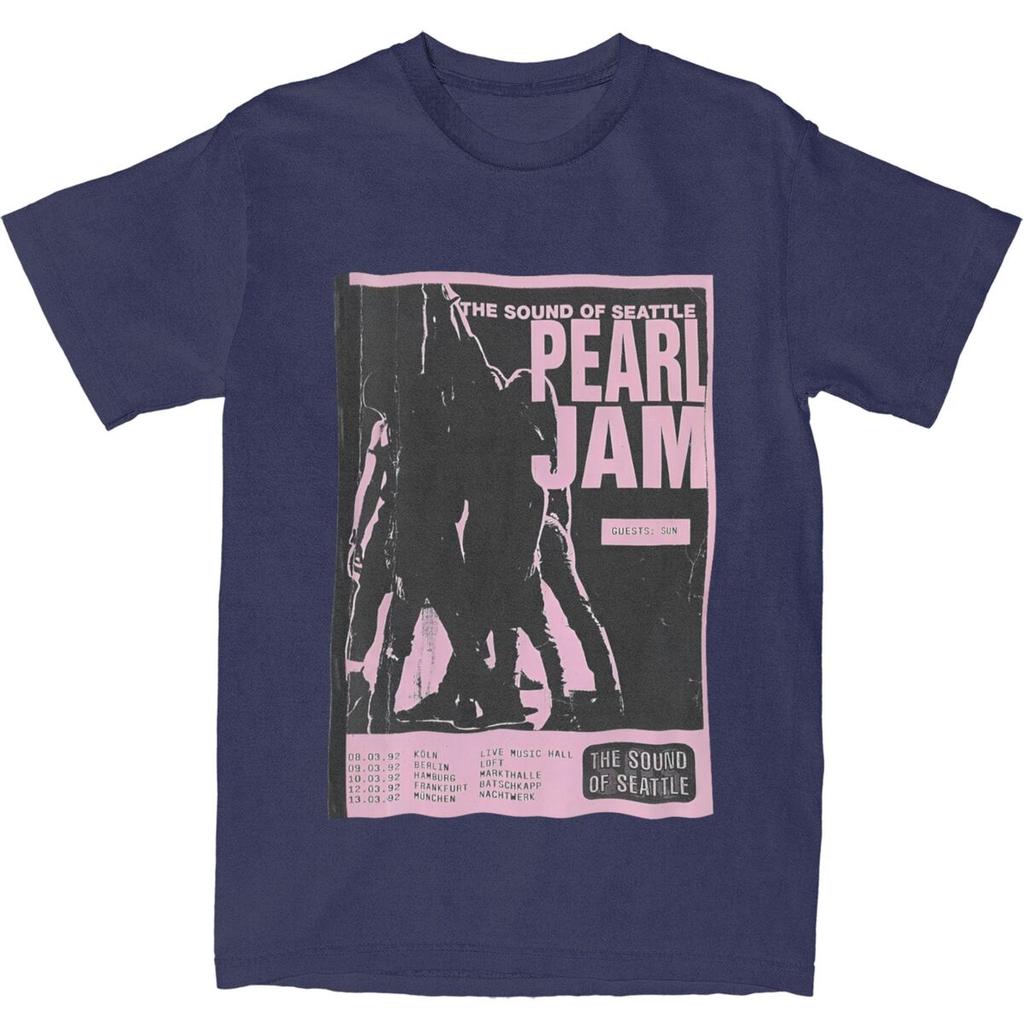 Pearls Jams Poster T-Shirt Herren Y2K Lustige Baumwoll-T-Shirts Sommer Atmungsaktive Freizeit-Tees Design Übergröße Kleidung