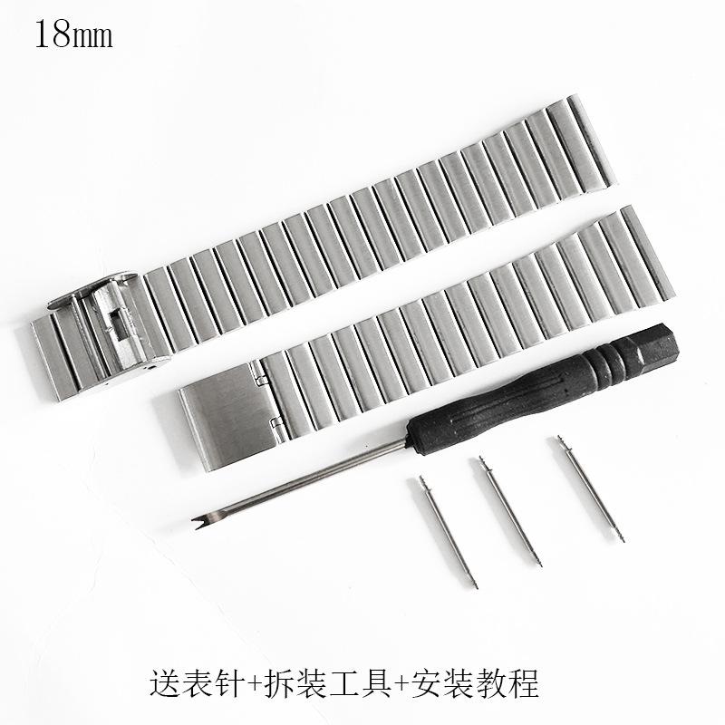 

Женский ремешок для часов Простой 12/14/16/18 мм Универсальный ремешок Металлический аксессуар из нержавеющей стали Браслет 18mm серебряный