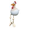 Funny Chicken Figurine with Dangling Legs Big Eyes Resin Cartoon Rooster Statue for Outdoor Garden Lawn Patio Balcony Decor