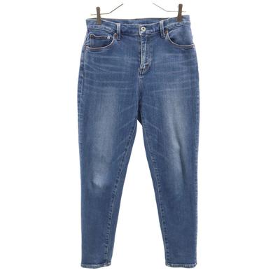 Tapered Denim Pants W38 Indigo Blue Stretch Jeans Women Used
