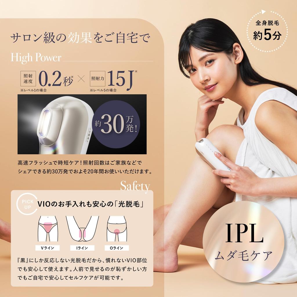 WAVEWAVE Hair Removal Device Optical Beauty Device Compatible with IPL NIR DPL VIO Men Women 15J Glossy Skin Loosen Unwanted Hair Care Transparent