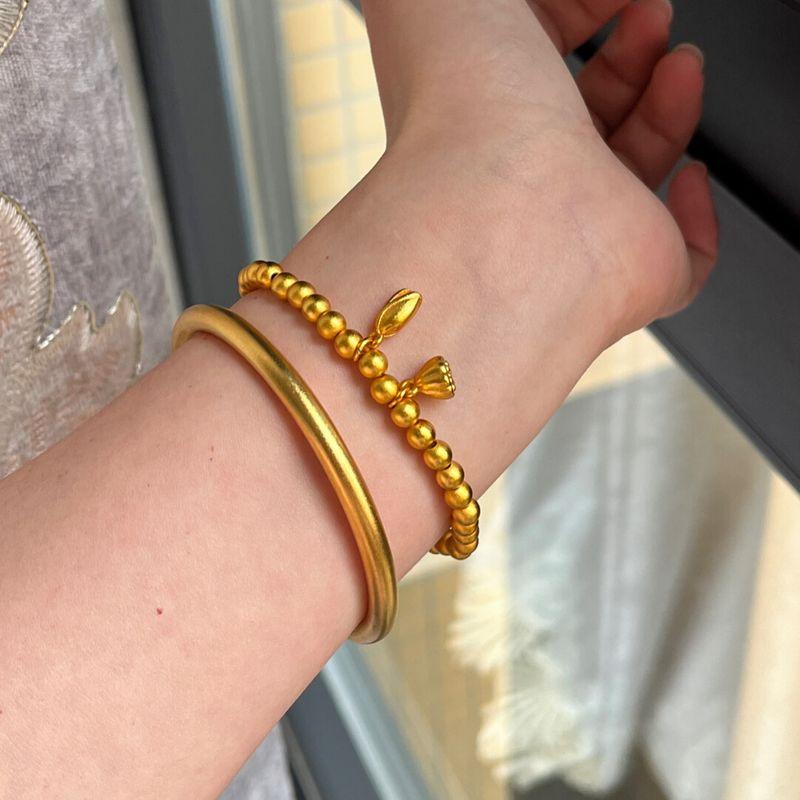 

Браслет из двух семенных коробочек лотоса Шихуань, браслет из плацерного золота «Древнее наследие», женский браслет из искусственного золота с бусинами удачи, новое китайское украшение в подарок [Penglian Bracelet + Ancient Bracelet]]