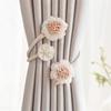 Artistic Artificial Flower Curtain Buckle Adjustable Tieback for Home Decors Window Drapery Floral Holdback Curtain Tie