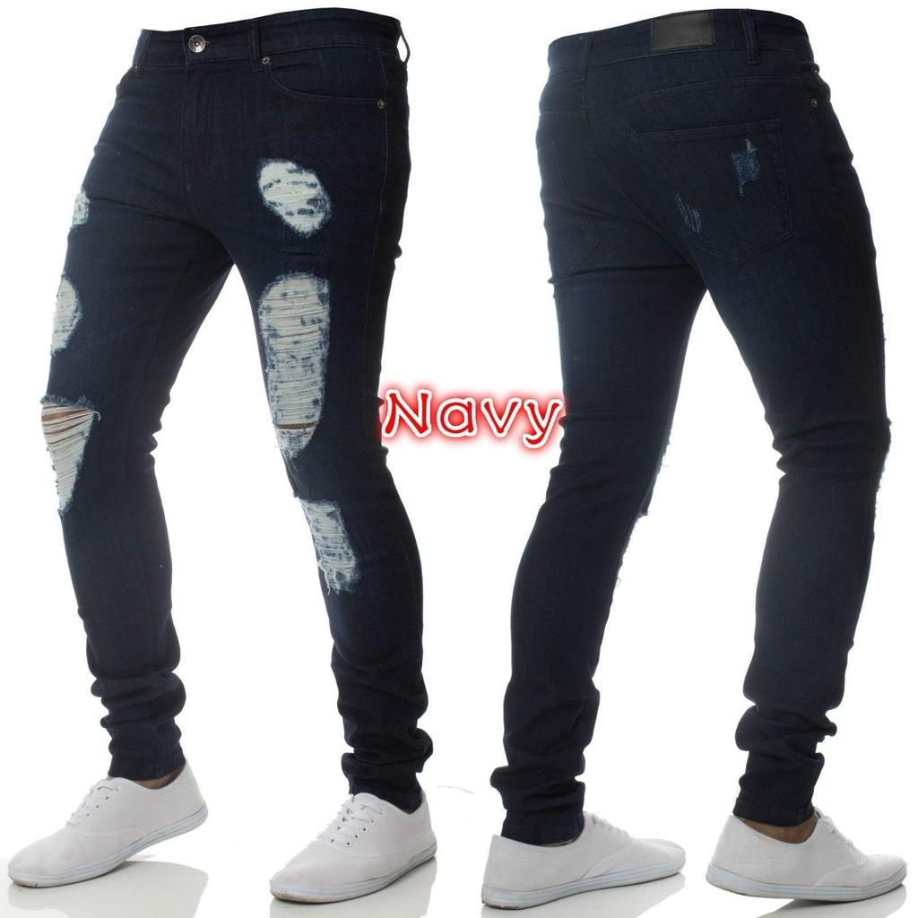 Men's Ripped Skinny Jeans - European & American Style Fashion