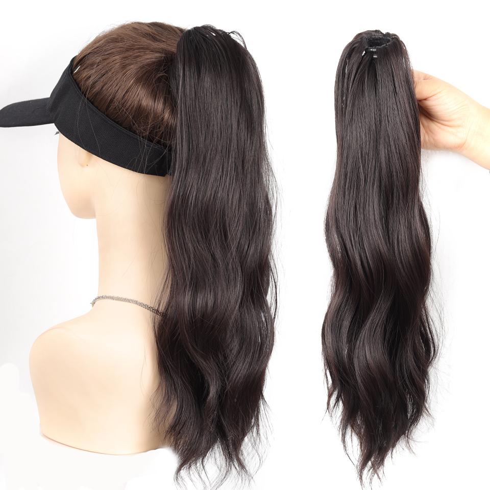 

Синтетический хвост на заколке, длинный волнистый хвост на крабе, накладной хвост пони, накладные волосы, мягкий парик для женщин