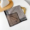 Retro Flower Silk Scarf Autumn and Winter Temperament Elegant Scarf Herringbone Silk Scarf Double-sided Literary Square Scarf Cotton and Linen Square