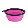 Buckle Black Foldable Silicone Pet Bowl: Portable Outdoor Cat & Dog Feeding Basin