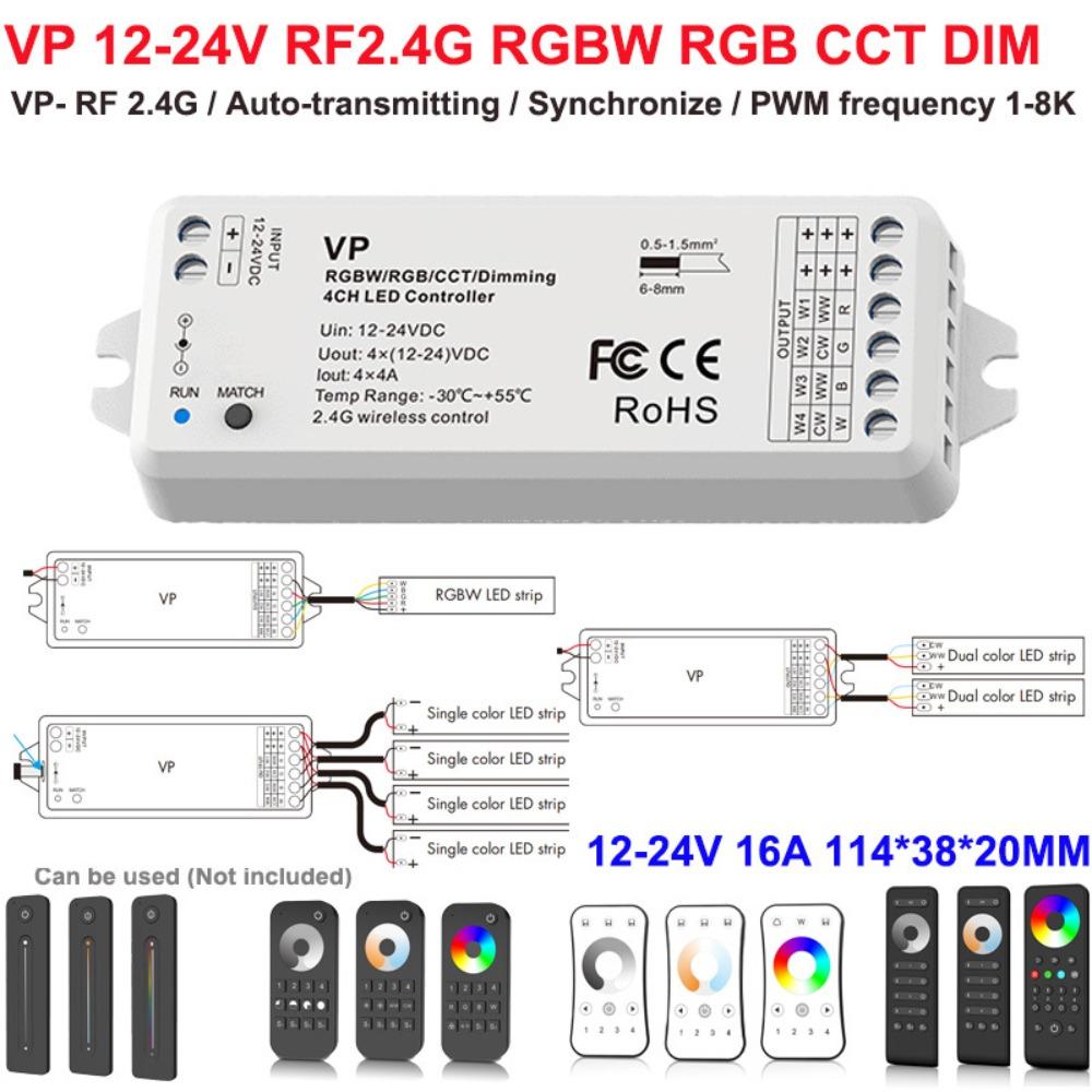 Professioneller Konstantspannungs-LED-Controller DC12-24V RF2.4GHz LED-Streifen-Treiber Dimmbar/CCD/RGB PWM LED-Dimmer Zuhause