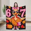Dankbar für Sechs Sieben 6 7 Meme 67 Thanksgiving Truthahn Flanelldecken Winter Warm Weiche Überwurfdecke Schlafzimmer Bettüberwurf