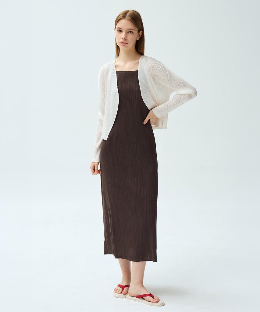 Waiowai Semi A-Line Pleated Slip Dress_2 Colors