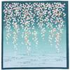 Chiyo Uno Furoshiki Large Cherry Blossom 90cm Cotton Made In Japan (Wrapping Cloth) - Size, Design, Wide, Shantung, Blue,