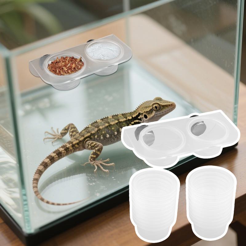 Bearded Dragon Feeder Gecko Water Dish Easy-Clean Water Feeder For Lizard Turtle Bearded Dragon Tortoise Fish Tank Decor