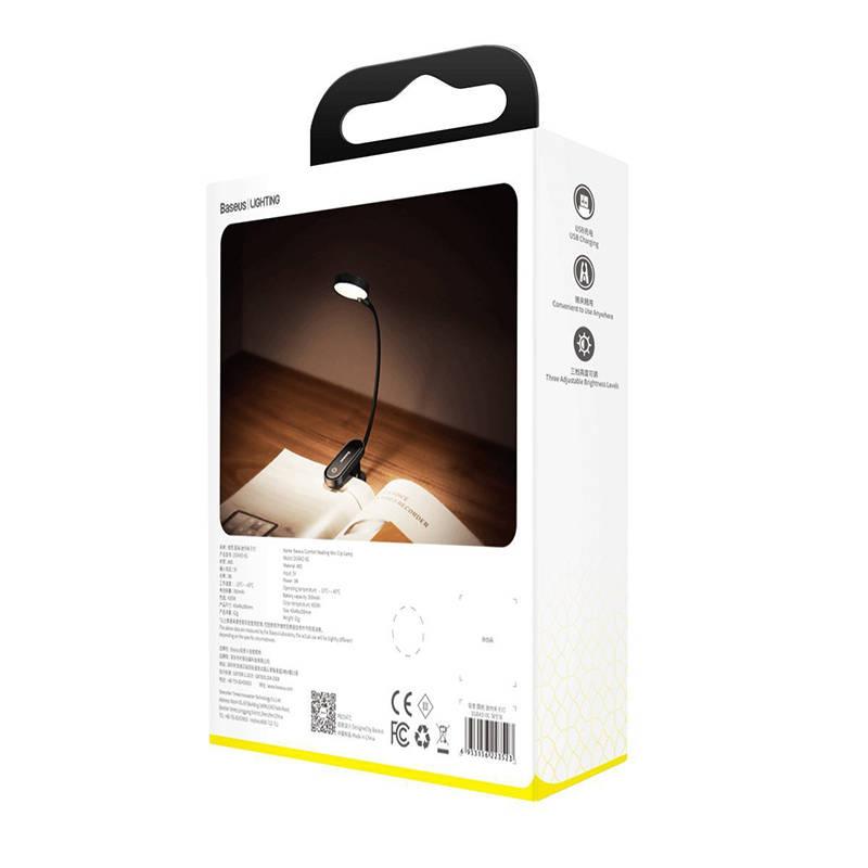 Lampka Biurkowa Baseus Comfort Reading, Z Klipsem (Szara)