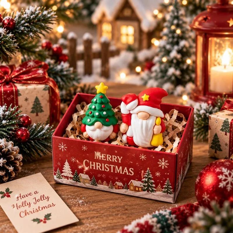 Small Figures Christmas Tree Santa Claus Mini Gnomes Figurines Ornament Christmas Holiday Party Favor Home Decor Supplies