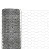 VidaXL Grillage Acier Galvanisé 25x1,2 m Hexagonal Argenté Clôture de Jardin 143328