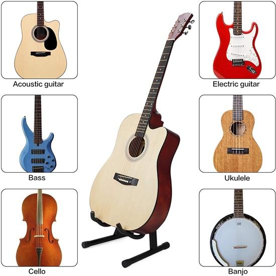 39.11 Cm Metal Electric, Bass, Acoustic Guitar Folding Stand Home, Office Decor, Music Room, Perfect for Stage, Studio