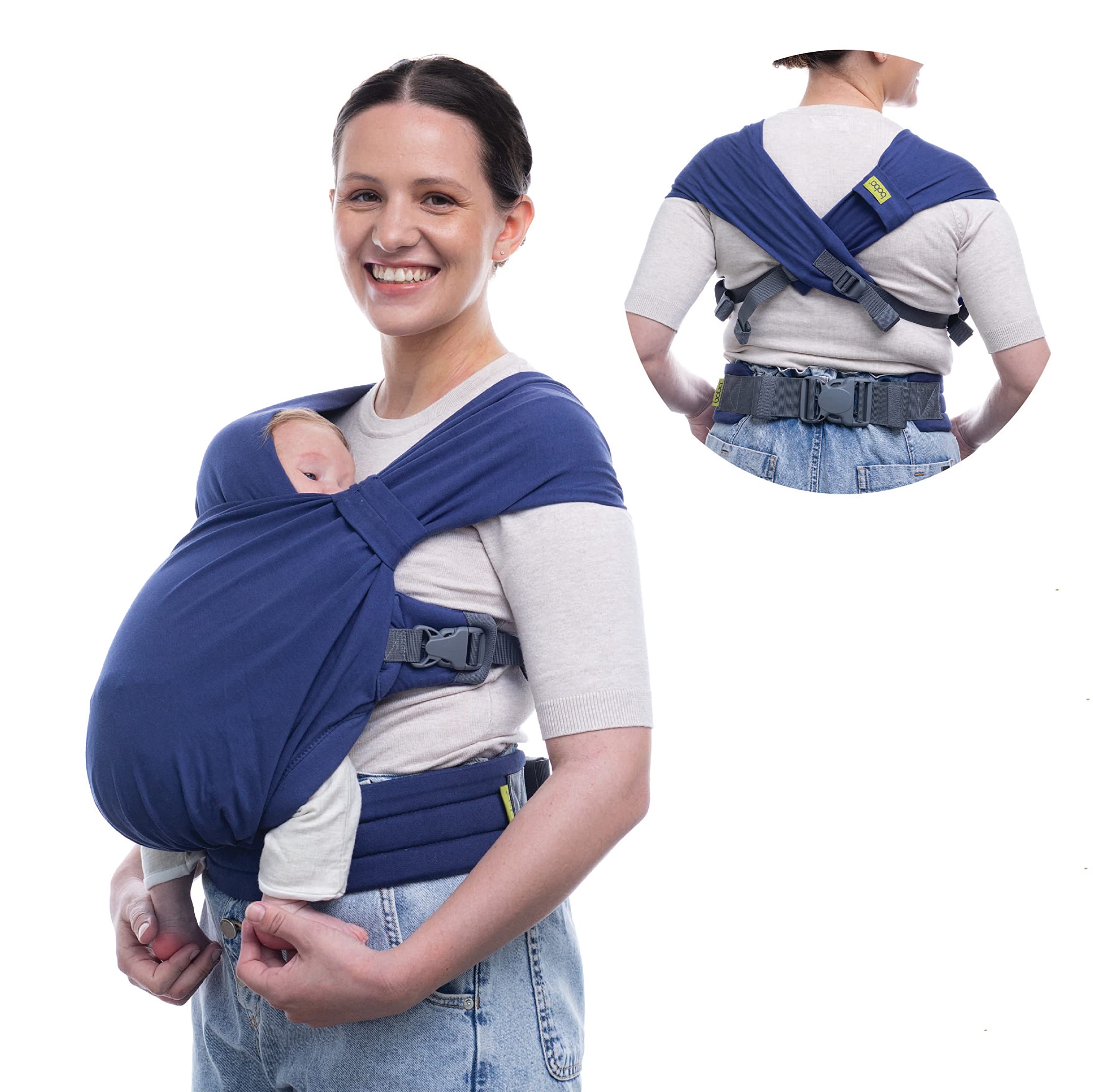 

Bobabliss Baby Stylish Bliss Cotton Wrap and Carrier Carrier, (Navy)