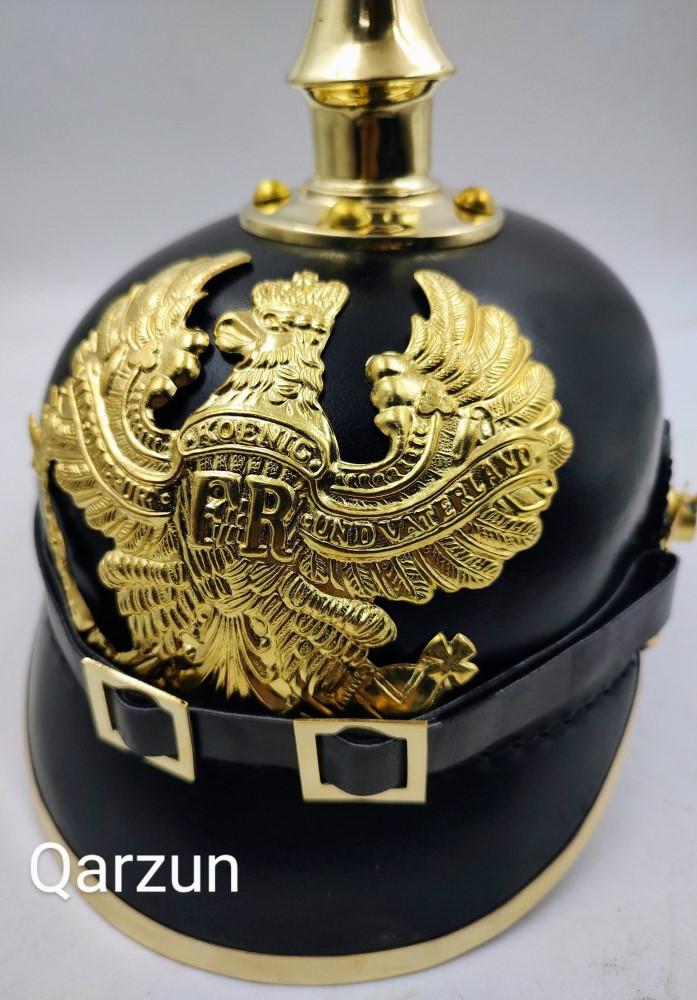Imperial German Prussian Leather Pickelhaube Spike German Helmet Vinatge Gift