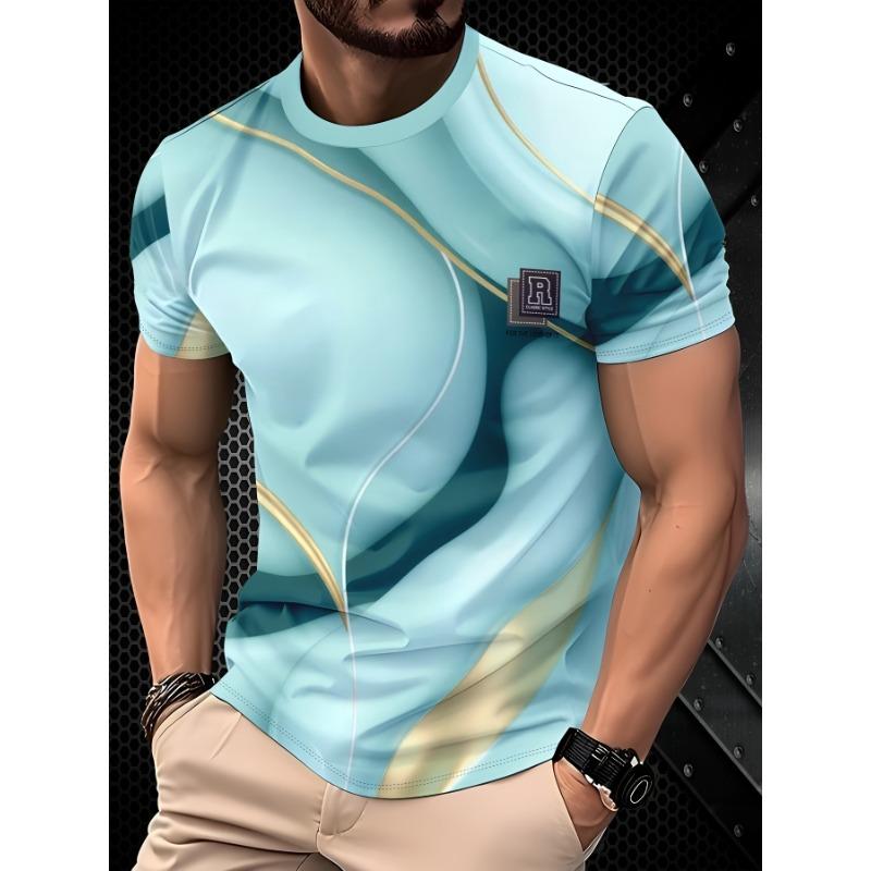 2026 new summer men s round neck graphic men s T-shirt S