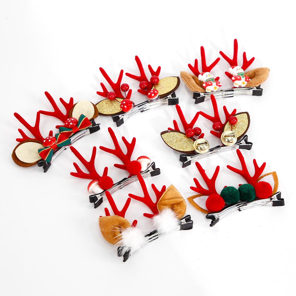 Christmas Hair Stylish Accessories With Cute Plush Antlers And Festive Decorations Women For