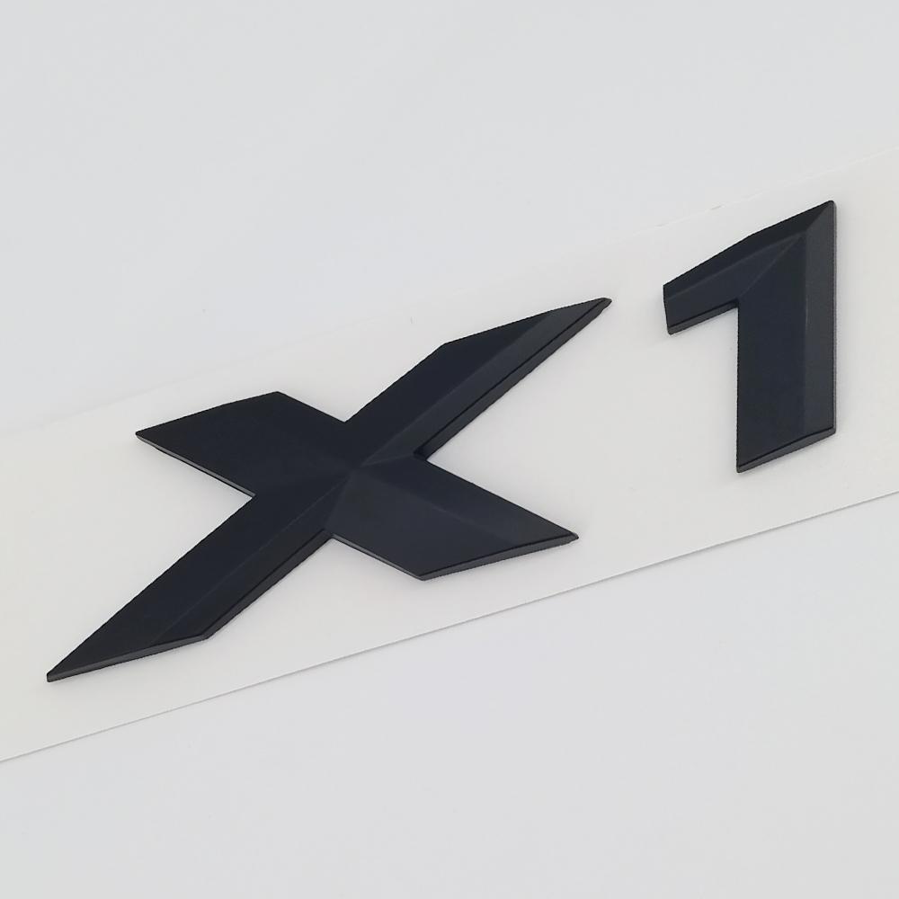3D ABS Chrome Black Logo X1 Emblem Letters Nameplate Sticker Car Rear Trunk Badge For BMW X1 E84 F48 U11 Styling Accessories Uo2