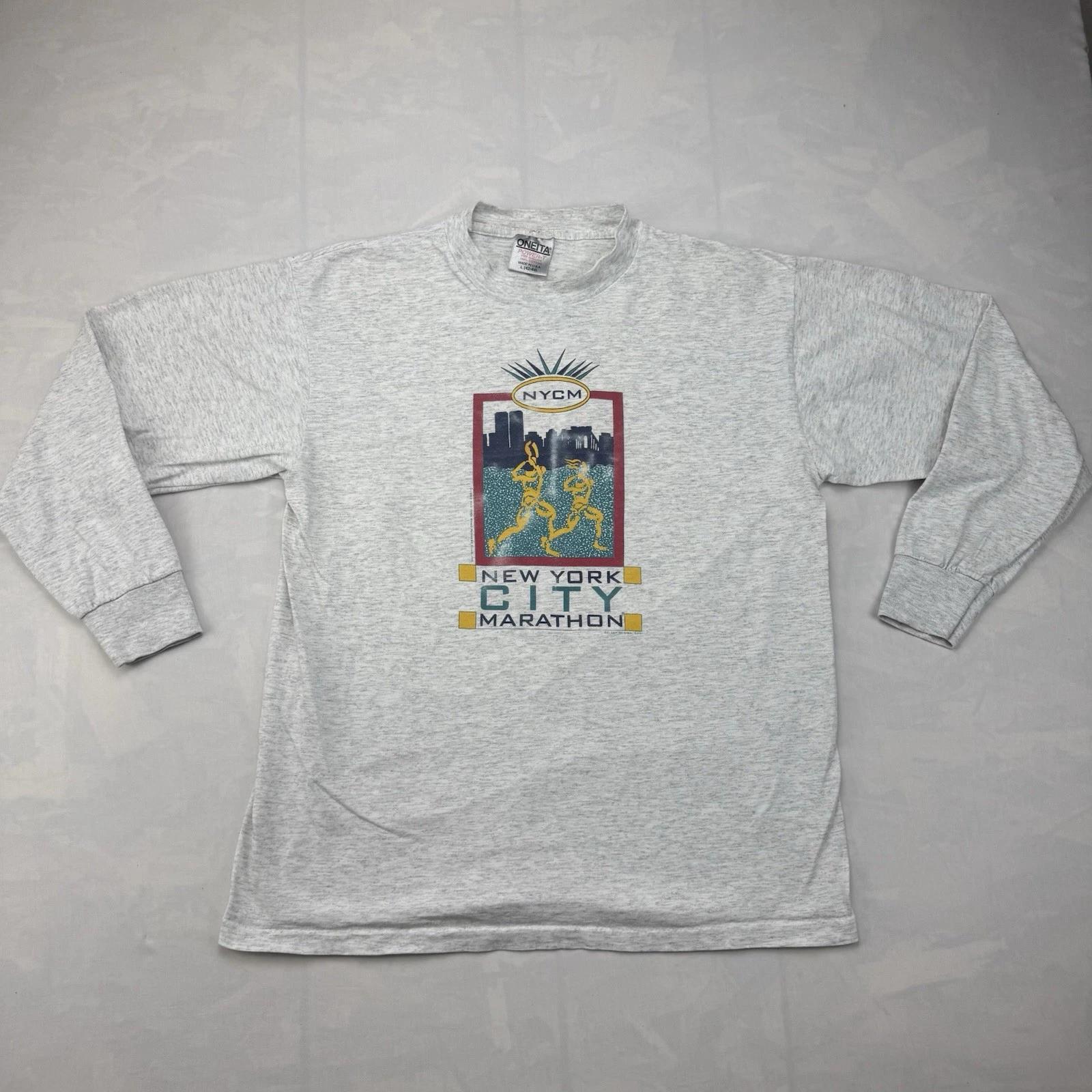 

Vintage 1993 NYC New York City Marathon Single Stitch T-Shirt USA Made L S