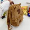 Kawaii Cartoon School Bag Large Capacity Shoulder Bag All-match Capybara Plush Backpack  Girls