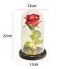 Eternal Rose LED Light Artificial Rose Flowers Aesthetic Preserved Rose in Glass Cover Simulation Rose for Wedding Anniversary