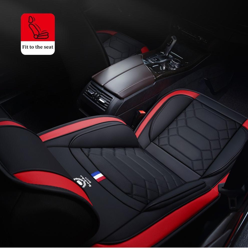 5-Seat Full Car PU Leather Seat Covers 3D Diamond Stitching Soft Comfortable Non-Slip Fit Most Cars All Season