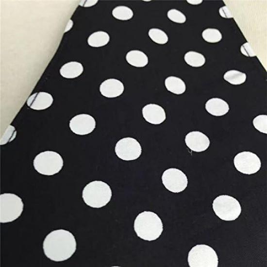 Hyzrz Lovely Retro Aprons for Women Cute Adjustable Cotton Sexy V-Necked Polka Dot Apron Classic Big Wave (Small Black Polka Dot)
