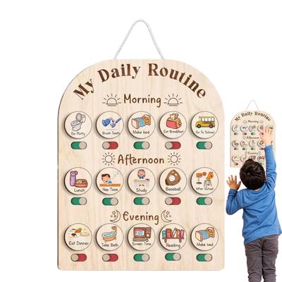 Routine Chart for Kids Morning Bedtime Daily Routine Chart for Kids Wooden Planner Boards Educational Toys Morning School
