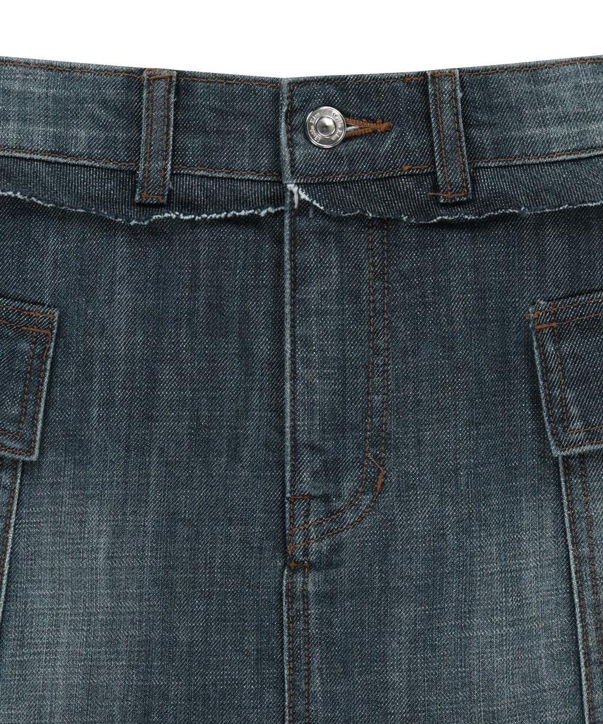 Mattengkim Cargo Mini Denim Skort In Blue