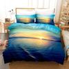 Goldon Sunset Tropical Beach Holiday Comfortable Duvet Cover Pillowcase Bedding Set Children Bedroom Decoration Home Textile