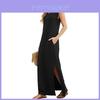 Robe longue ample d'été pour femme avec franges en polyester extensible pour un usage décontracté