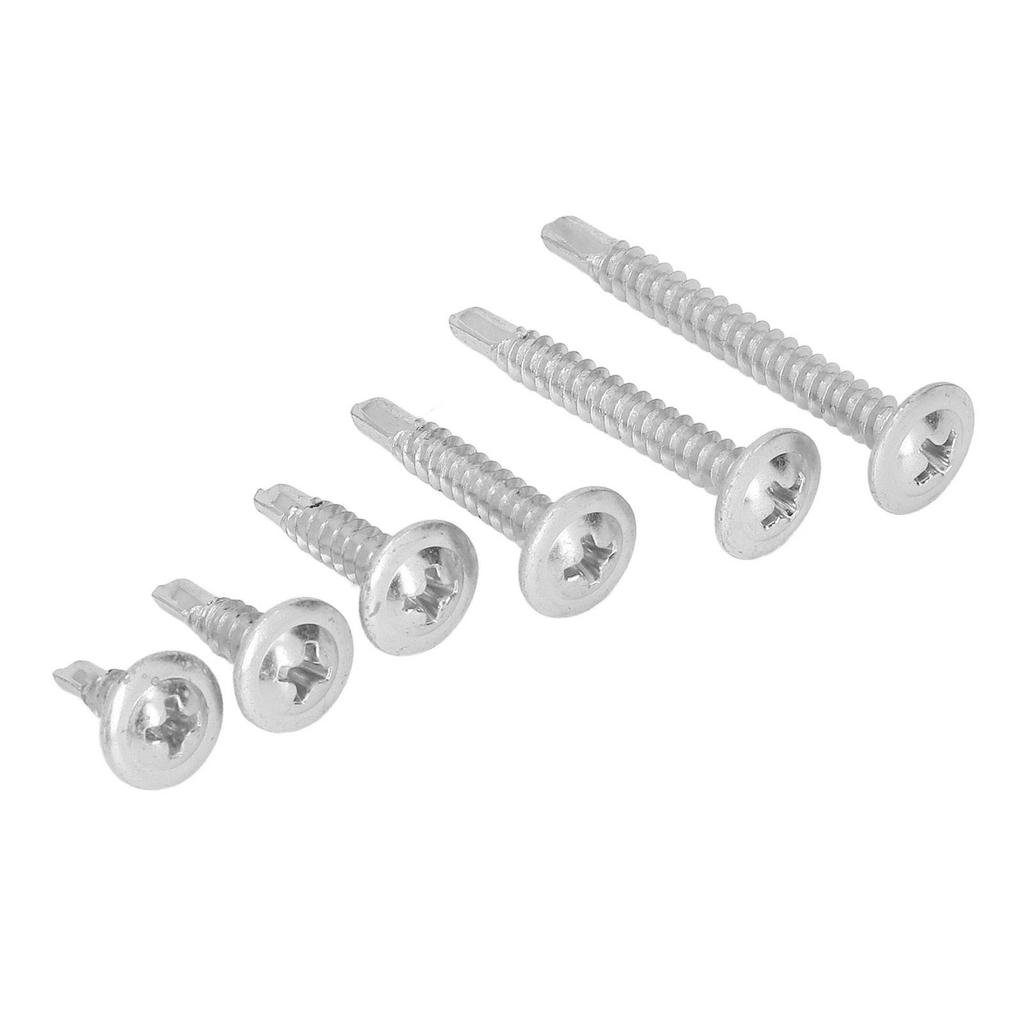 104 Pcs Self Drilling Screw M4.2 Cross Slot Round Washer Head Carbon Steel Self Drilling Screw for Household Appliance
