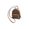 Michael Kors Jaycee Gold Letter Logo All-over Printing Leather School Bag Backpack Backpack Small Size Women's Brown