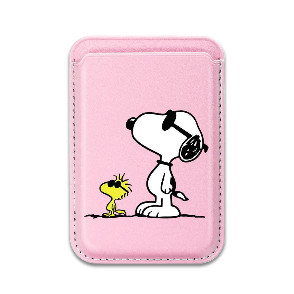 Cute Cartoon Snoopy Peanut Magsafe Wallet Case Leather Magnetic Card Case For iPhone 15 16 14Pro Max Funny Magnetic Snoopy Card