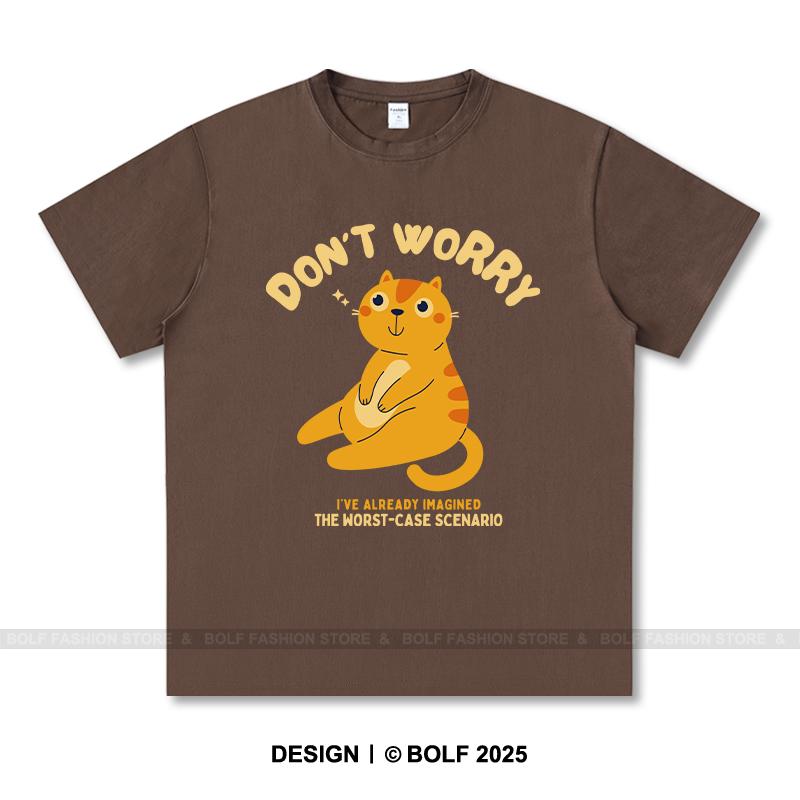 Women's Don't Worry Printed T-Shirt 100% Cotton Oversized Chill Graphic Tees for Men Summer Tops Positive Streetwear