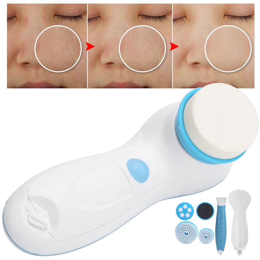 6‑In‑1 Body Face Cleaning Brush Electric Face Bath Pore Cleaning Exfoliating Massage Brush