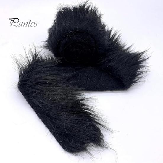 Lot de 4 garnitures en fausse fourrure de renard et de chat, accessoire de coussin pour le visage à rayures artificielles, garniture de guirlande en tissu de fourrure, accessoire de costume