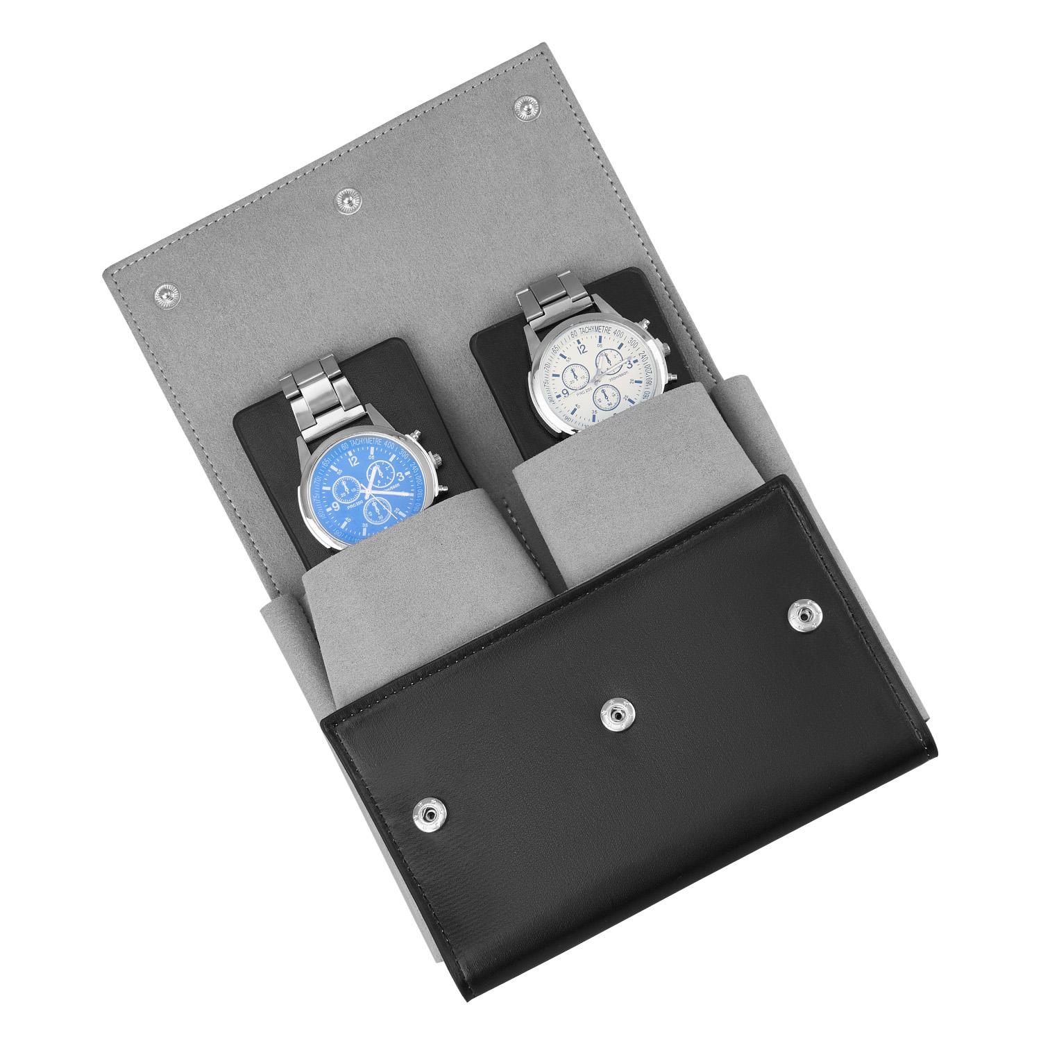 

Кожаный чехол для часов - портативный дорожный чехол для часов с замшевой подкладкой и кожаными вставками, одинарный дорожный чехол для часов, подарок любителям часов