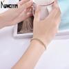 Minimalist European & American Full Diamond Crystal Roman Bracelet for Women In Silver Zircon