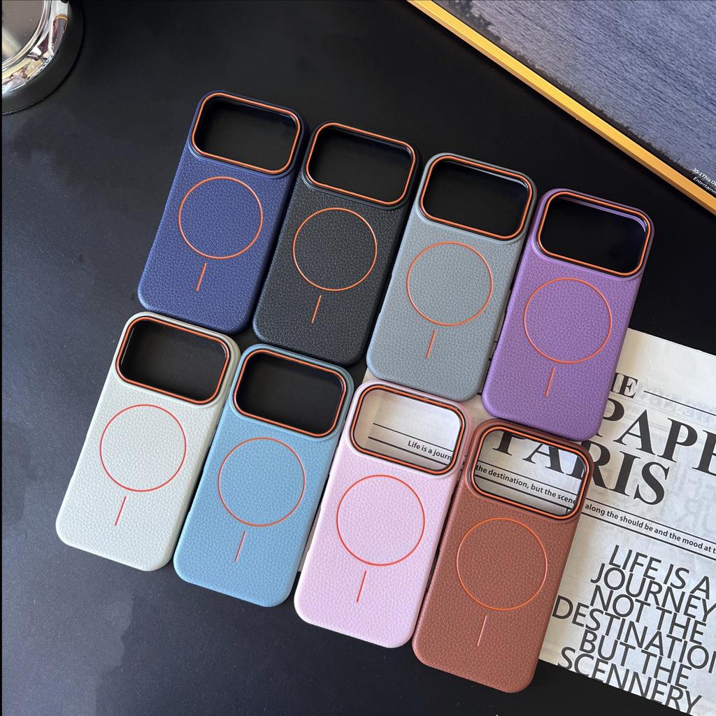 TPU Soft  Slim Lichee Pattern Magnetic Phone Case For Apple iPhone 17 Air 16 15 14 13 12 11 Pro Max Plus For Magsafe Cover